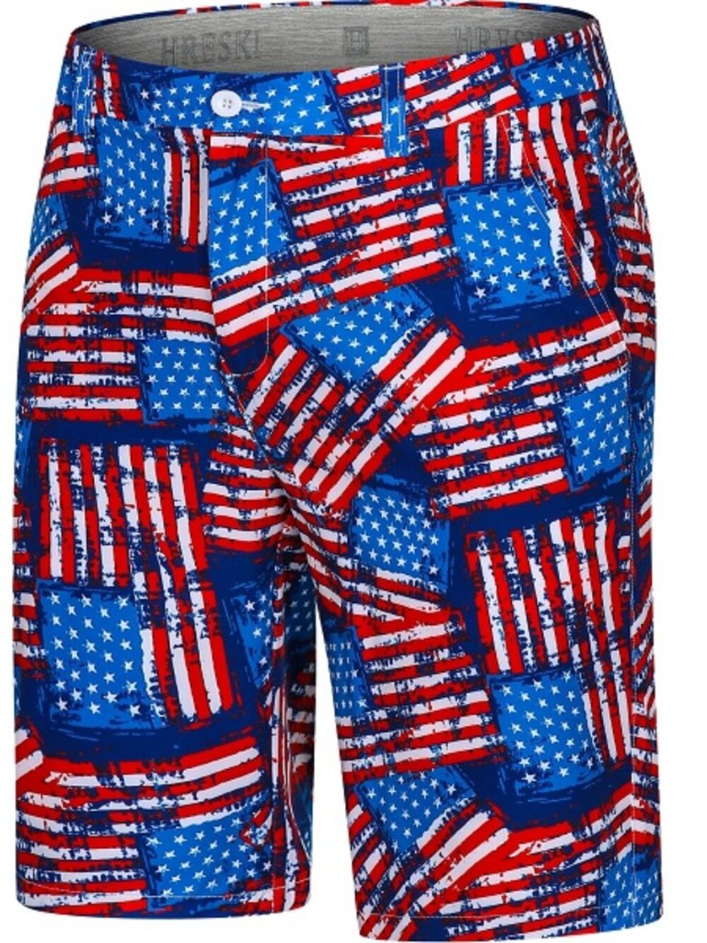 HRESKI‎ Golf Shorts All Over American Flag Print Performance Patriotic Men's 38